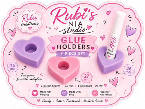 Heart Nail Glue Holder Set – 3 Pack